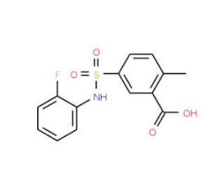 5-(2-Fluoro-phenylsulfamoyl)-2-methyl-benzoic acid - chemical structure image