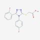 {[5-(2-fluorophenyl)-4-(4-fluorophenyl)-4H-1,2,4-triazol-3-yl]thio}acetic acid - chemical structure image