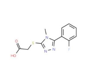 {[5-(2-fluorophenyl)-4-methyl-4H-1,2,4-triazol-3-yl]thio}acetic acid - chemical structure image