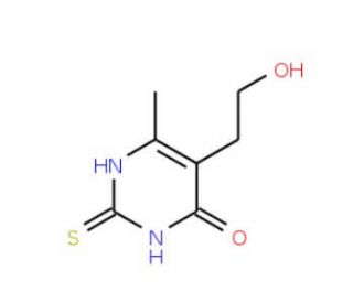 5-(2-Hydroxyethyl)-6-methyl-2-sulfanyl-4(3H)-pyrimidinone - chemical structure image