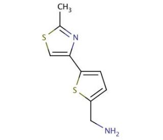 [5-(2-methyl-1,3-thiazol-4-yl)thien-2-yl]methylamine (CAS 868238-07-7) - chemical structure image