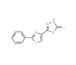5-(2-Phenyl-1,3-thiazol-4-yl)-1,3,4-oxadiazol-2-ylhydrosulfide - chemical structure image