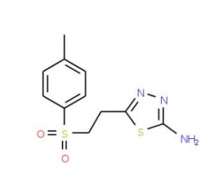 5-[2-(Toluene-4-sulfonyl)ethyl]-[1,3,4]-thiadiazol-2-ylamine (CAS 302956-47-4) - chemical structure image