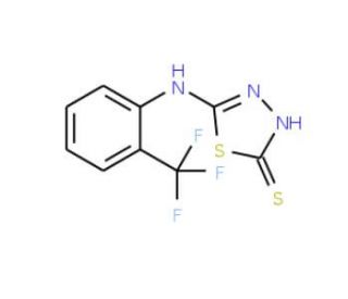 5-{[2-(trifluoromethyl)phenyl]amino}-1,3,4-thiadiazole-2-thiol - chemical structure image