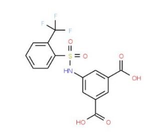 5-({[2-(trifluoromethyl)phenyl]sulfonyl}amino)isophthalic acid - chemical structure image