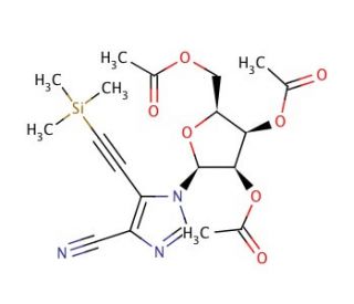 5-(2-(Trimethylsilyl)-1-ethyn-1-yl)-1-(2&prime;,3&prime;,5&prime;-tri-O-acetyl-&beta;-D-ribofuranosyl)imidazo-4-carbonitrile (CAS 126004-21-5) - che