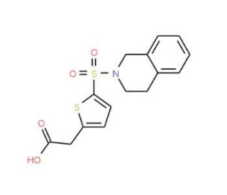 [5-(3,4-dihydroisoquinolin-2(1H)-ylsulfonyl)thien-2-yl]acetic acid - chemical structure image