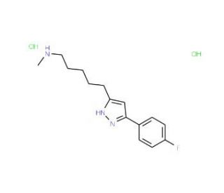 {5-[3-(4-fluorophenyl)-1H-pyrazol-5-yl]pentyl}(methyl)amine dihydrochloride - chemical structure image