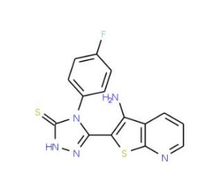 5-(3-Aminothieno[2,3-b]pyridin-2-yl)-4-(4-fluorophenyl)-4H-1,2,4-triazole-3-thiol - chemical structure image
