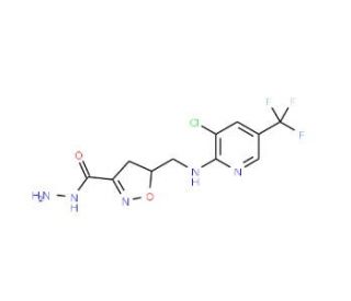5-({[3-Chloro-5-(trifluoromethyl)-2-pyridinyl]amino}methyl)-4,5-dihydro-3-isoxazolecarbohydrazide - chemical structure image