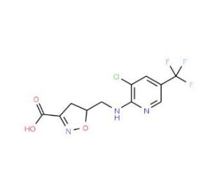 5-({[3-Chloro-5-(trifluoromethyl)-2-pyridinyl]amino}methyl)-4,5-dihydro-3-isoxazolecarboxylic acid - chemical structure image