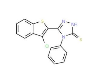 5-(3-Chloro-benzo[b]thiophen-2-yl)-4-phenyl-4H-[1,2,4]triazole-3-thiol - chemical structure image