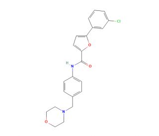 5-(3-Chlorophenyl)-N-[4-morpholin-4-ymethyl)phenyl]furan-2-carboxamide (CAS 638156-11-3) - chemical structure image