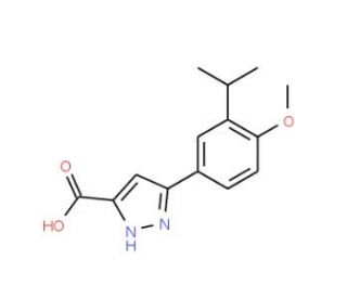 5-(3-Isopropyl-4-methoxyphenyl)-1H-pyrazole-3-carboxylic acid - chemical structure image