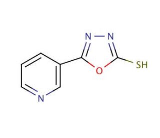5-(3-Pyridyl)-1,3,4-oxadiazole-2-thiol (CAS 3690-46-8) - chemical structure image