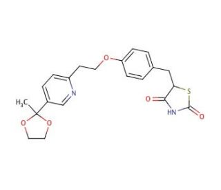 5-[4-[2-[5-(2-Methyl-1,3-dioxolan-2-yl)-2-pyridyl]ethoxy]benzyl]-2,4-thiazolidinedione (CAS 184766-66-3) - chemical structure