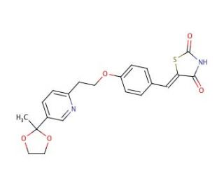 5-[4-[2-[5-(2-Methyl-1,3-dioxolan-2-yl)-2-pyridyl]ethoxy]benzylidene]-2,4-thiazolidinedione (CAS 184766-62-9) - chemical stru
