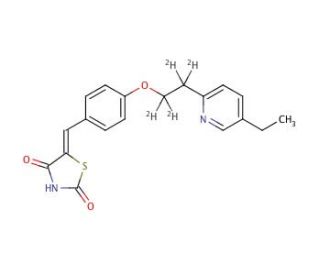 5-[4-[2-(5-Ethylpyridin-2-yl)ethoxy]benzylidene]thiazolidine-2,4-dione (CAS 144809-28-9) - chemical structure image