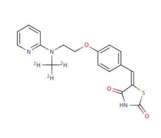 5-[4-[2-((Methyl-d3)pyridin-2-ylamino)ethoxy]benzylidene]thiazolidine-2,4-dione - chemical structure image