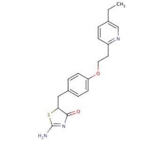 5-{4-[5-(ethylpyridin-2-yl)ethoxy]benzyl}-2-iminothiazolidin-4-one - chemical structure image