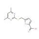 5-(4,6-Dimethyl-pyrimidin-2-ylsulfanylmethyl)-furan-2-carboxylic acid (CAS 438622-94-7) - chemical structure image