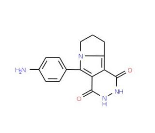 5-(4-aminophenyl)-8,9-dihydro-2H-pyridazino[4,5-a]pyrrolizine-1,4(3H,7H)-dione - chemical structure image