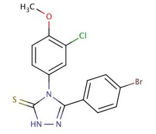 5-(4-Bromo-phenyl)-4-(3-chloro-4-methoxy-phenyl)-4H-[1,2,4]triazole-3-thiol - chemical structure image