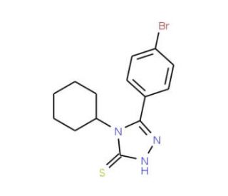 5-(4-Bromo-phenyl)-4-cyclohexyl-4H-[1,2,4]triazole-3-thiol - chemical structure image