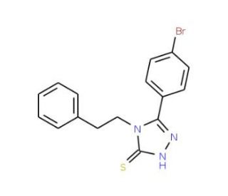 5-(4-Bromo-phenyl)-4-phenethyl-4H-[1,2,4]triazole-3-thiol - chemical structure image
