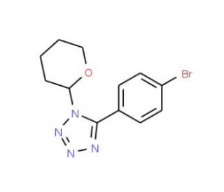 5-(4-Bromophenyl)-1-(tetrahydro-2H-pyran-2-yl)tetrazole (CAS 1043689-54-8) - chemical structure image