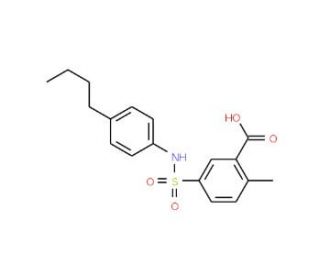 5-(4-Butyl-phenylsulfamoyl)-2-methyl-benzoic acid - chemical structure image