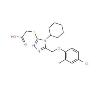 ({5-[(4-chloro-2-methylphenoxy)methyl]-4-cyclohexyl-4H-1,2,4-triazol-3-yl}thio)acetic acid - chemical structure image