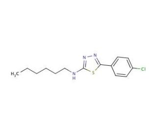 [5-(4-Chloro-phenyl)-[1,3,4]thiadiazol-2-yl]-hexyl-amine - chemical structure image
