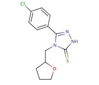 5-(4-Chloro-phenyl)-4-(tetrahydro-furan-2-ylmethyl)-4H-[1,2,4]triazole-3-thiol - chemical structure image