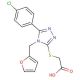 {[5-(4-chlorophenyl)-4-(2-furylmethyl)-4H-1,2,4-triazol-3-yl]thio}acetic acid - chemical structure image