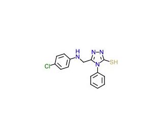 5-{[(4-Chlorophenyl)amino]methyl}-4-phenyl-4H-1,2,4-triazole-3-thiol (CAS 92516-08-0) - chemical structure image
