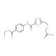 ({[5-({[4-(Ethoxycarbonyl)phenyl]amino}carbonyl)-1,3,4-thiadiazol-2-yl]methyl}thio)acetic acid - chemical structure image