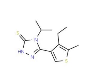 5-(4-Ethyl-5-methylthien-3-yl)-4-isopropyl-4H-1,2,4-triazole-3-thiol - chemical structure image