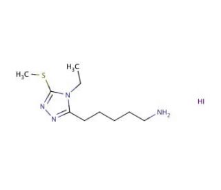 5-[4-ethyl-5-(methylthio)-4H-1,2,4-triazol-3-yl]pentan-1-amine hydroiodide - chemical structure image