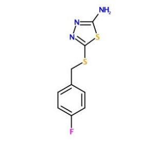 5-(4-Fluoro-benzylsulfanyl)-[1,3,4]thiadiazol-2-ylamine - chemical structure image
