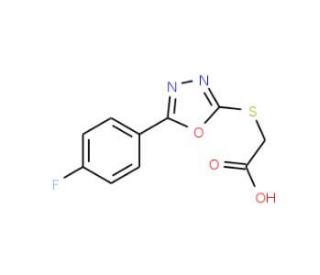 [5-(4-Fluoro-phenyl)-[1,3,4]oxadiazol-2-ylsulfanyl]-acetic acid - chemical structure image