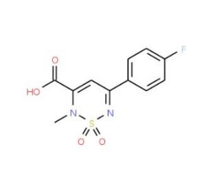 5-(4-Fluorophenyl)-2-methyl-2H-1,2,6-thiadiazine-3-carboxylic acid 1,1-dioxide - chemical structure image