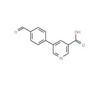 5-(4-Formylphenyl)nicotinic acid (CAS 566198-28-5) - chemical structure image