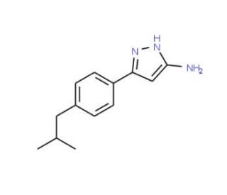 5-(4-Isobutylphenyl)-2H-pyrazol-3-ylamine - chemical structure image