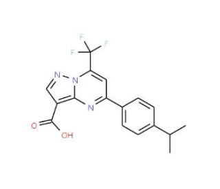 5-(4-Isopropylphenyl)-7-(trifluoromethyl)-pyrazolo[1,5-a]pyrimidine-3-carboxylic acid - chemical structure image