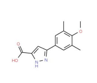 5-(4-Methoxy-3,5-dimethylphenyl)-1H-pyrazole-3-carboxylic acid - chemical structure image