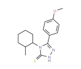 5-(4-Methoxy-phenyl)-4-(2-methyl-cyclohexyl)-4H-[1,2,4]triazole-3-thiol - chemical structure image