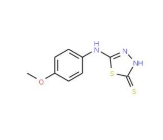 5-(4-Methoxy-phenylamino)-[1,3,4]thiadiazole-2-thiol (CAS 37844-24-9) - chemical structure image