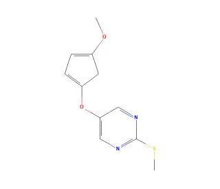 5-((4-Methoxycyclopenta-1,3-dien-1-yl)oxy)-2-(methylthio)pyrimidine (CAS 1245648-98-9) - chemical structure image