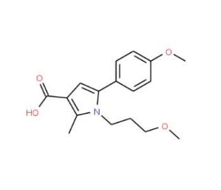 5-(4-Methoxyphenyl)-1-(3-methoxypropyl)-2-methyl-1H-pyrrole-3-carboxylic acid - chemical structure image